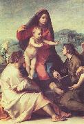 Andrea del Sarto Madonna mit Heiligen und einem Engel oil painting reproduction